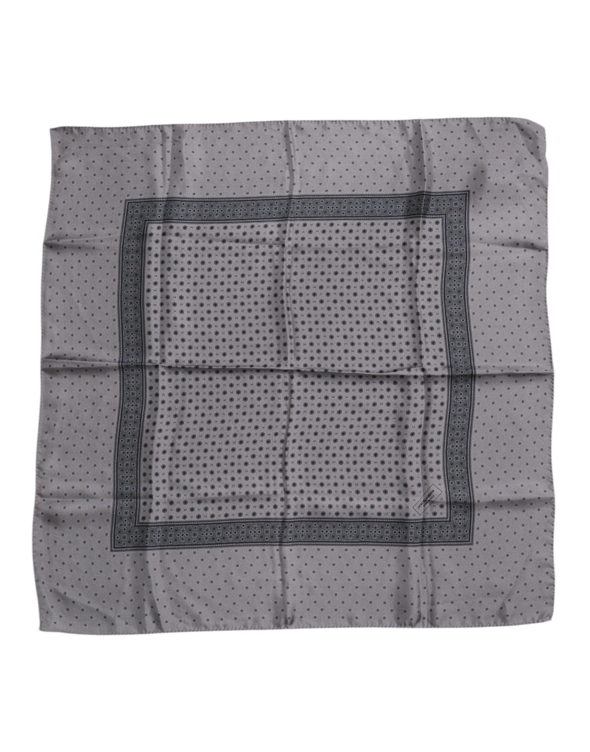 Dolce & Gabbana Gray Polka Dot Silk Square Men Foulard Scarf