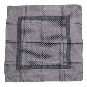 Dolce & Gabbana Gray Polka Dot Silk Square Men Foulard Scarf