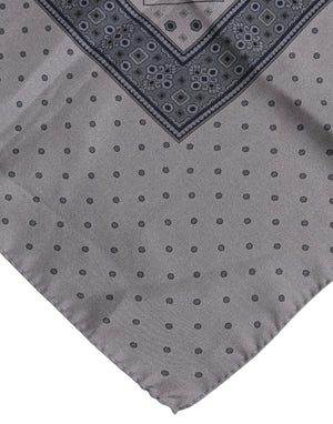 Dolce & Gabbana Gray Polka Dot Silk Square Men Foulard Scarf