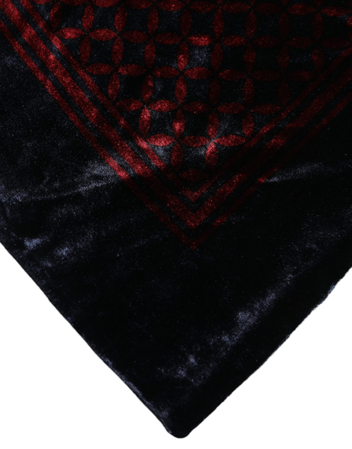 Dolce & Gabbana Black Red Viscose Square Men Foulard Scarf