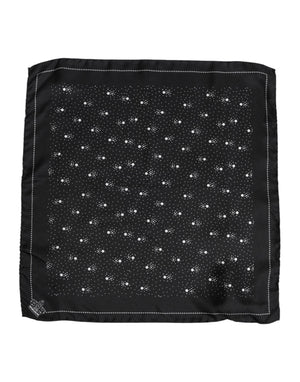 Dolce & Gabbana Black White Printed Square Men Foulard Scarf