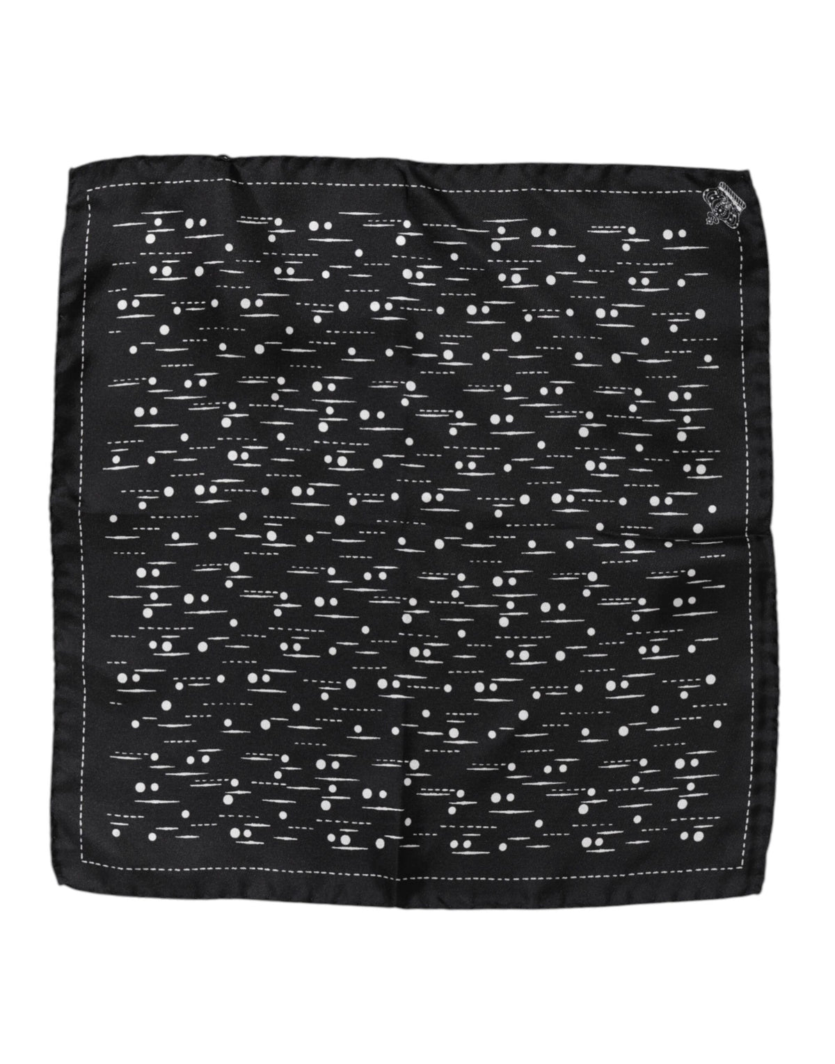 Dolce & Gabbana Black White Printed Square Men Foulard Scarf