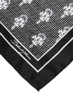 Dolce & Gabbana Black White Printed Square Foulard Scarf