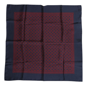 Dolce & Gabbana Red Blue Printed Silk Square Men Foulard Scarf