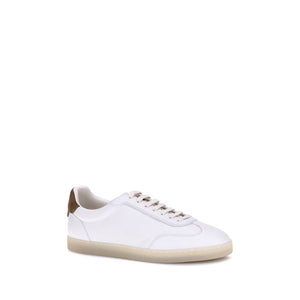 Brunello Cucinelli White Calf Leather Bos Taurus Low Top Sneakers