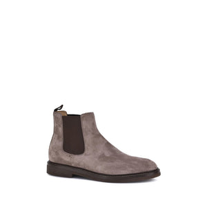 Brunello Cucinelli Brown Calf Leather Bos Taurus Chelsea Boots