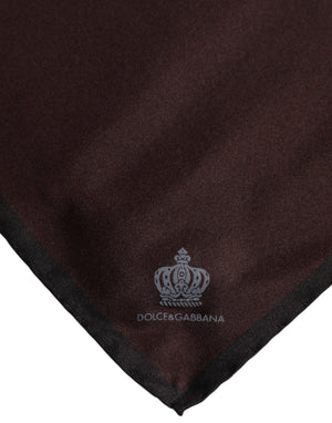Dolce & Gabbana Brown DG Crown Silk Square Men Foulard Scarf
