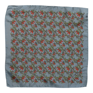 Dolce & Gabbana Gray Chilis Silk Square Men Foulard Scarf