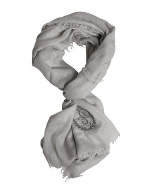 Dolce & Gabbana Gray DG Crown Neck Warmer Wrap Shawl Scarf