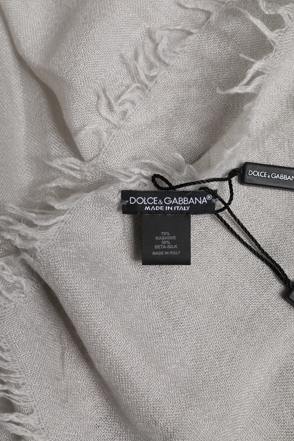 Dolce & Gabbana Gray DG Crown Neck Warmer Wrap Shawl Scarf