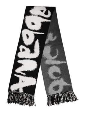 Dolce & Gabbana Black Logo Neck Warmer Wrap Men Shawl Scarf