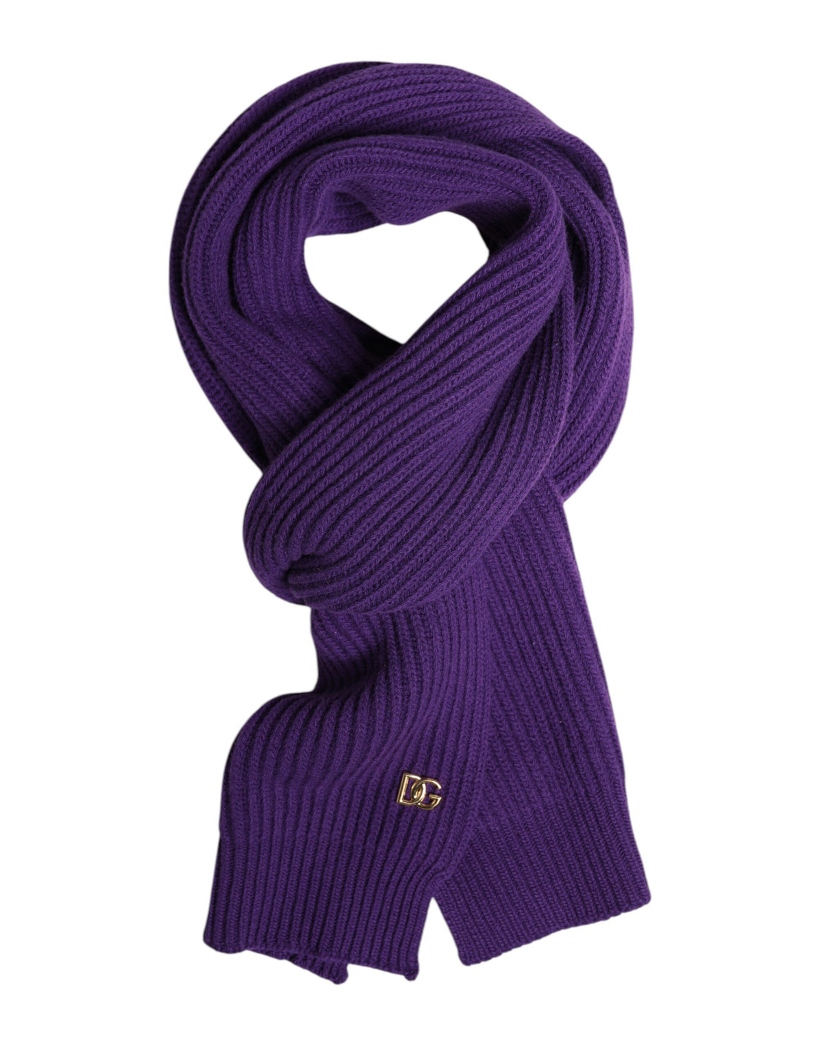 Dolce & Gabbana Purple DG Logo Neck Warmer Wrap Shawl Scarf