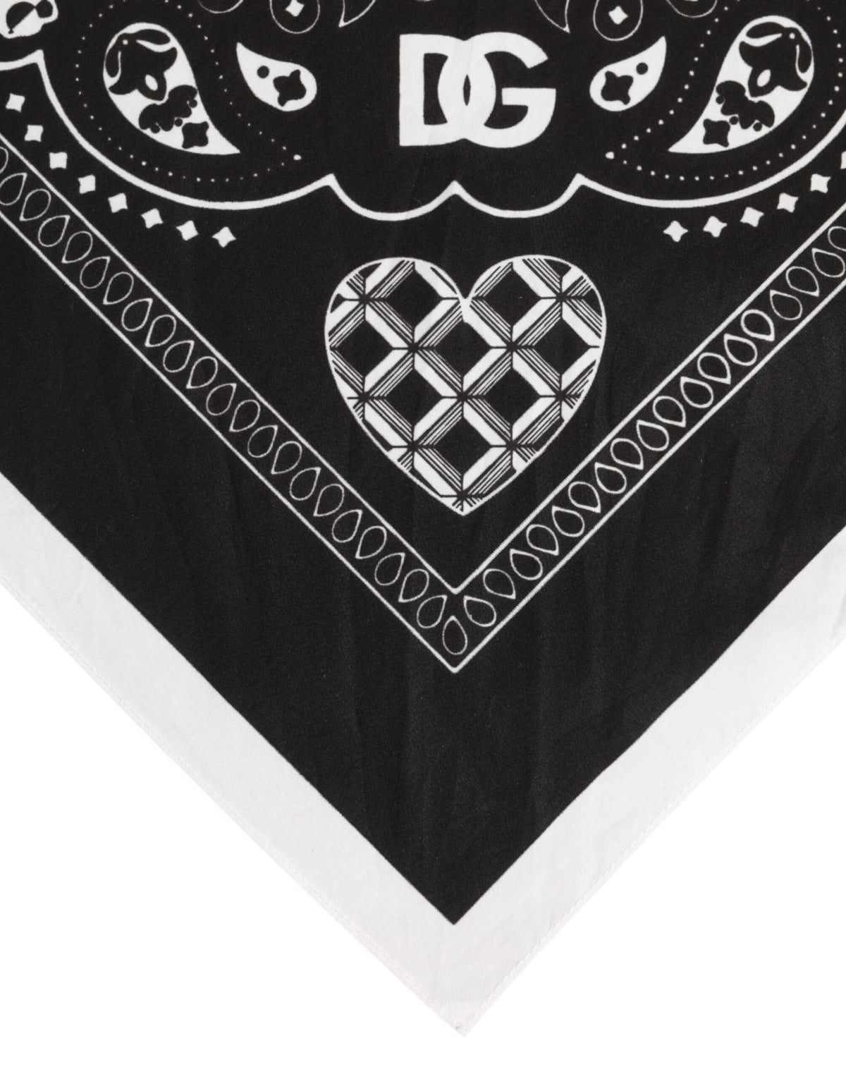 Dolce & Gabbana Black White Bandana Square Men Foulard Scarf