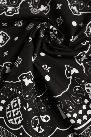 Dolce & Gabbana Black White Bandana Square Men Foulard Scarf