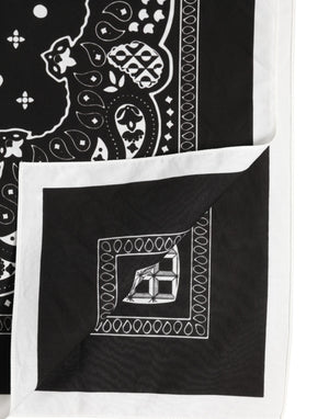 Dolce & Gabbana Black White Bandana Square Men Foulard Scarf