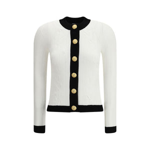 Balmain White Viscose Cardigan