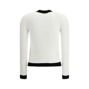 Balmain White Viscose Cardigan