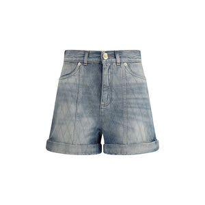 Balmain Light Blue Cotton Bermuda Shorts