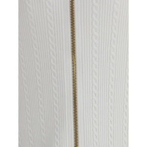 Balmain White Viscose Midi Skirt