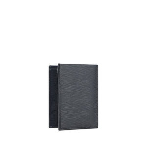 Ferragamo Black Calf Leather Bos Taurus Wallet