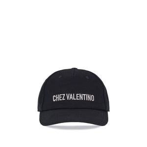 Valentino Garavani Black Cotton Cap (Baseball Hat)