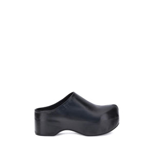 Marni Black Calf Leather Bos Taurus Clogs