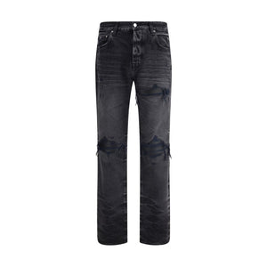 Amiri Black Cotton Straight-Leg Jeans