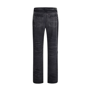 Amiri Black Cotton Straight-Leg Jeans