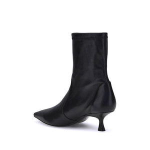 Stuart Weitzman Black Calf Leather Bos Taurus Ankle Boots