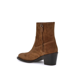 Stuart Weitzman Brown Calf Leather Bos Taurus Ankle Boots