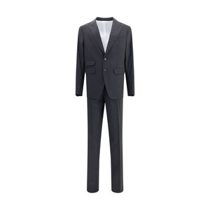 Dsquared² Black Fleece Wool Two-Piece Suit