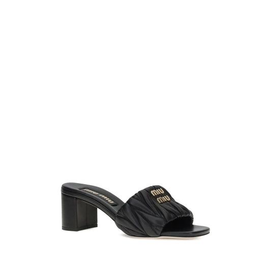 Miu Miu Black Lamb Ovis Aries Aries Stiletto Heel Sandals