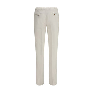 Brunello Cucinelli White Cotton Casual Pants