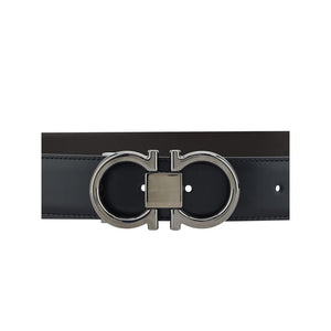 Ferragamo Black Calf Leather Bos Taurus Regular Belt