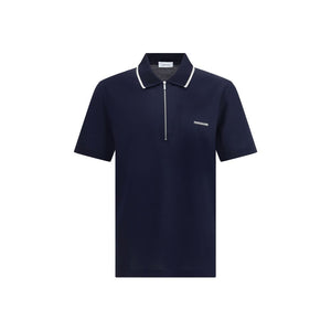 Ferragamo Blue Cotton Polo Shirt