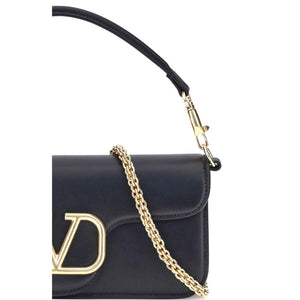 Valentino Garavani Black Calf Leather Bos Taurus Shoulder Bag