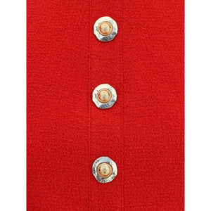 Balmain Red Fleece Wool Top