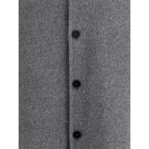 Jil Sander Gray Fleece Wool Coat