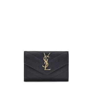 Saint Laurent Black Calf Leather Bos Taurus Wallet