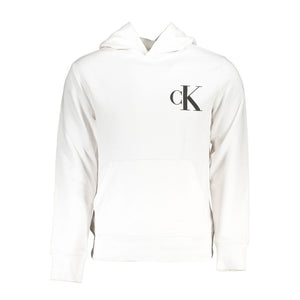 Calvin Klein White Cotton Men Sweater with Hood