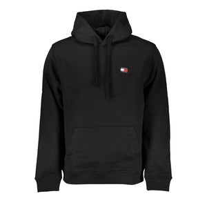 Tommy Hilfiger Black Cotton Men Sweater with Hood