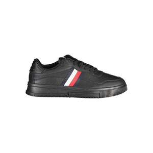 Tommy Hilfiger Black Leather Men's Sneaker