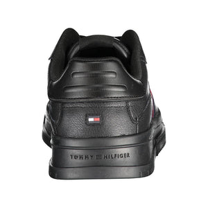 Tommy Hilfiger Black Leather Men's Sneaker