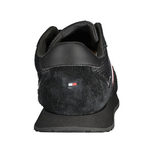 Tommy Hilfiger Black Leather Men's Sneaker