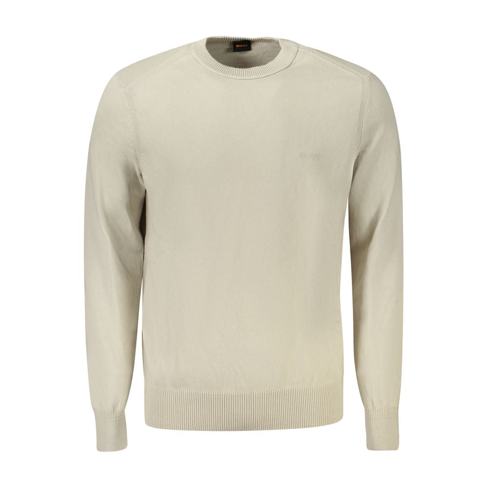 Hugo Boss Beige Cotton Men's Long-Sleeved T-Shirt