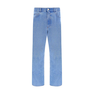 Marni Light Blue Cotton Straight-Leg Jeans