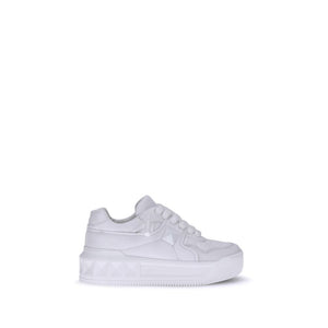 Valentino Garavani White Calf Leather Bos Taurus Chunky Sneakers