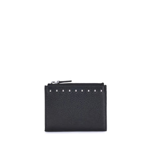 Valentino Garavani Black Calf Leather Bos Taurus Wallet