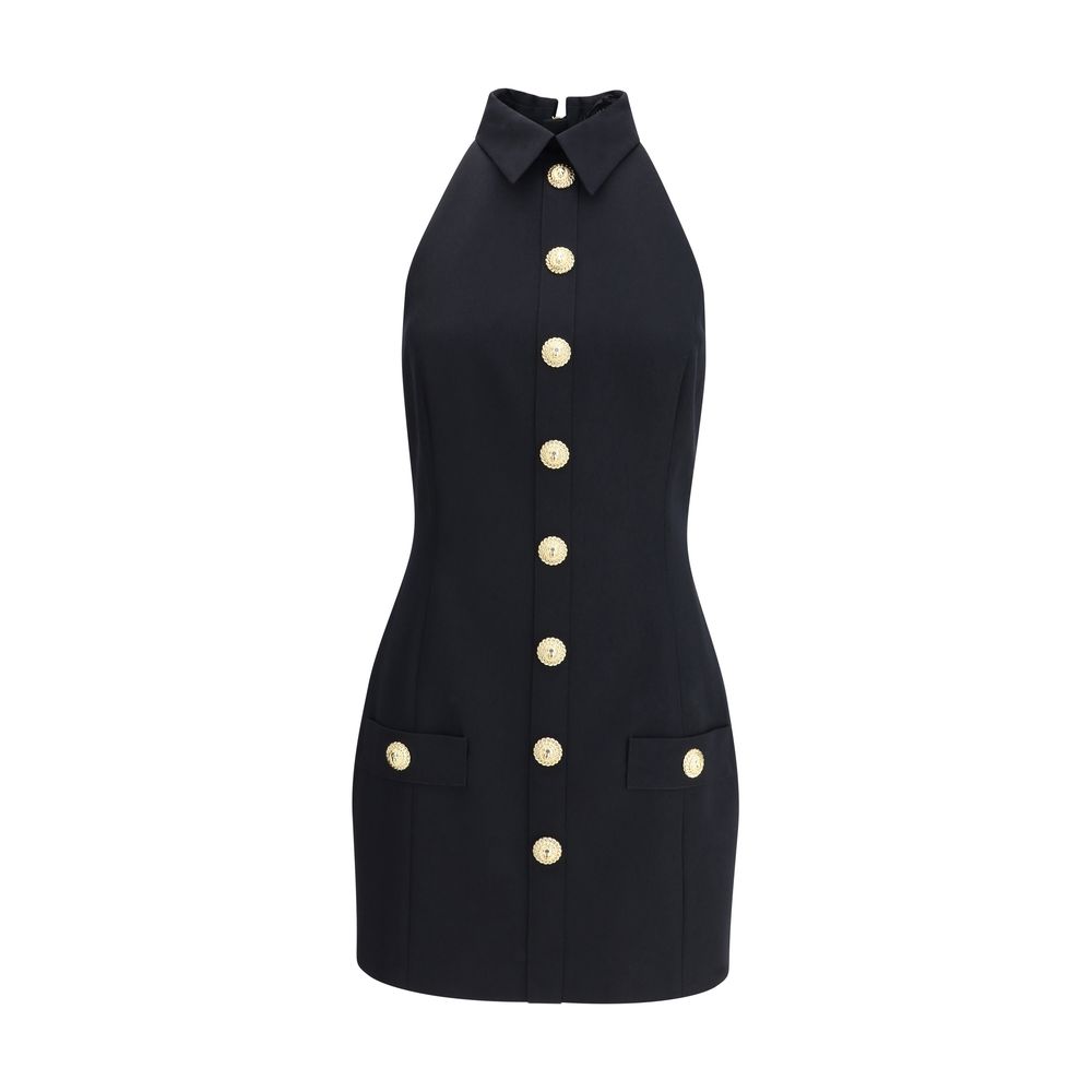 Balmain Black Fleece Wool Casual Dress
