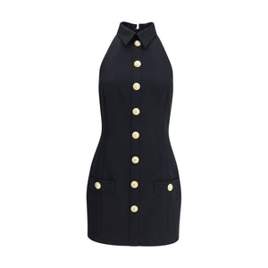 Balmain Black Fleece Wool Casual Dress